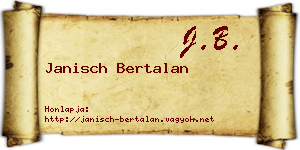 Janisch Bertalan névjegykártya