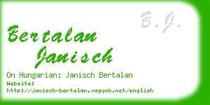 bertalan janisch business card